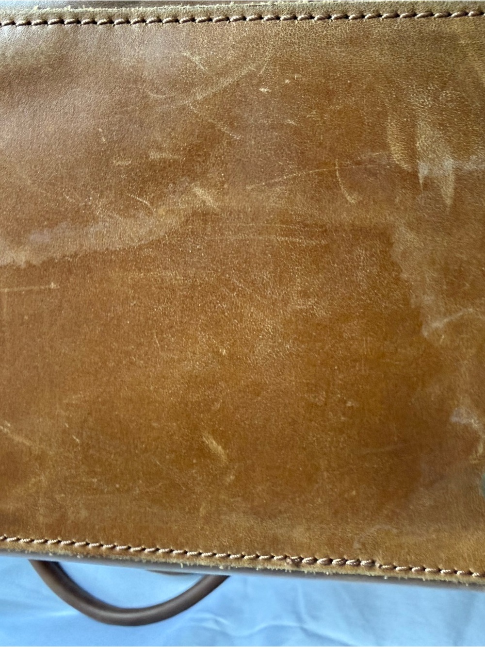 Classic Leather Tote Bag in Cognac Brown - Picture 9 of 16
